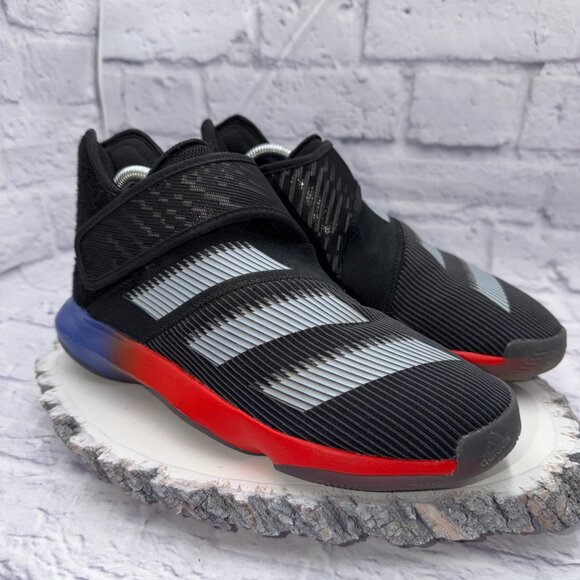 adidas Harden B/E 3 Boys Size 6.5 Black Red Blue Basketball Shoes Sneakers EUC - Picture 3 of 15